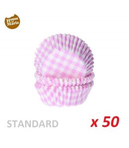 Standard Baking Cases "Gingham Pink"  x 50
