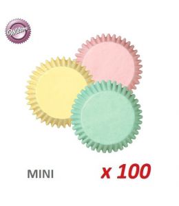 Mini Baking Cases "Assorted Pastel"  x 100