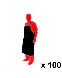 Plastic Disposable Apron - BLACK x 100 - 70x120cm