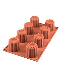 Moule silicone "Cannelé" - 8 cavités - SILIKOMART - 18x34cm